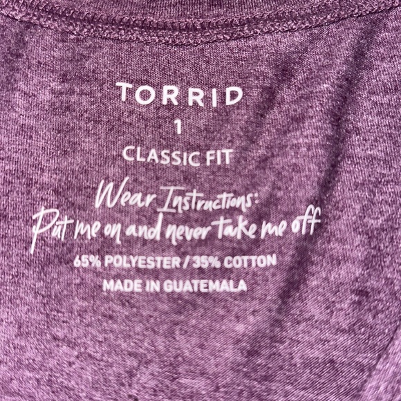 Torrid classic fit purple tee - Picture 4 of 5